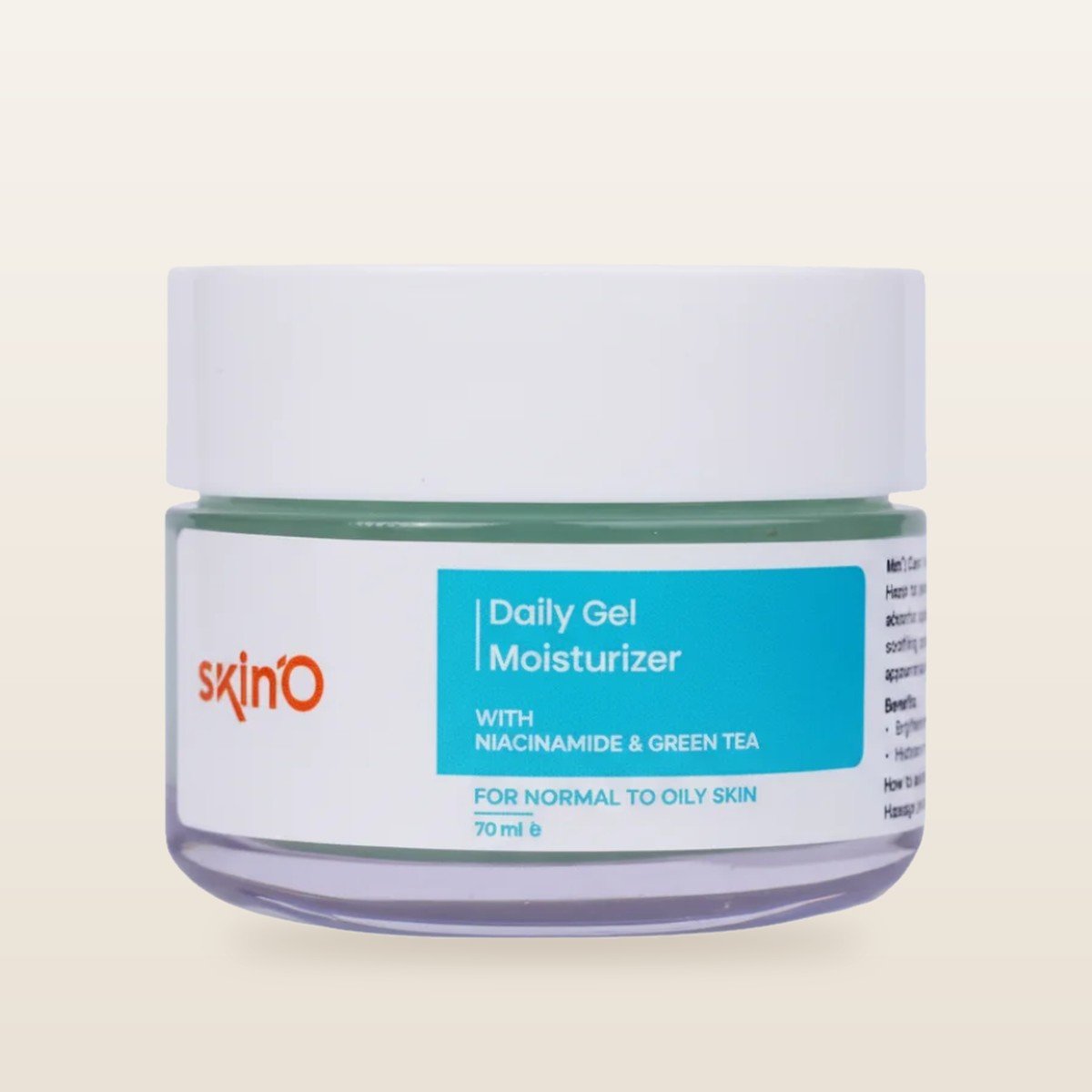 SKiNO Daily Gel Moisturizer — Niacinamide & Green Tea, for Normal to Oily Skin (70 ml)